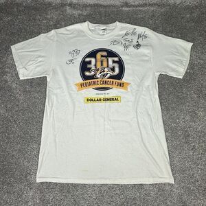 Fruit Of The Loom Nashville Predators T-Shirt Mens Medium White Signed